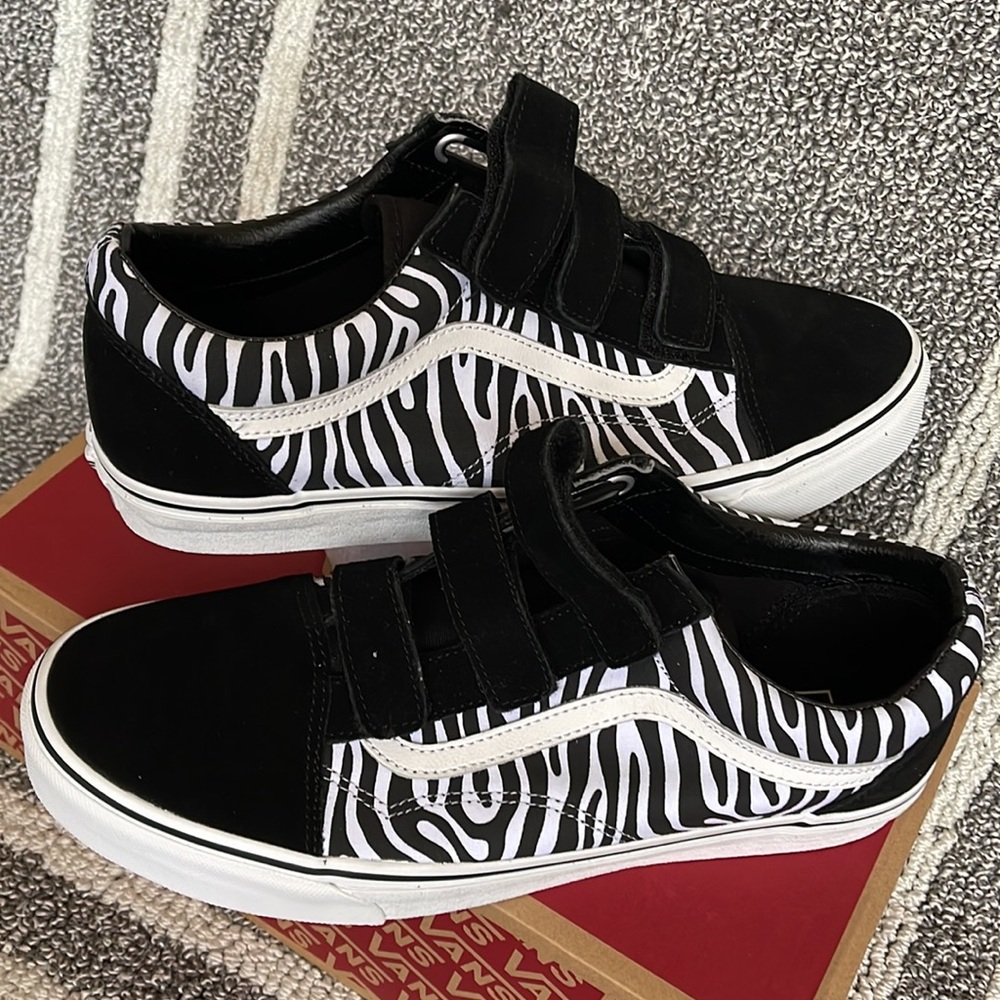 Vans Old Skool V Suede/Canvas Black/Zebra MENS - Picture 11 of 16